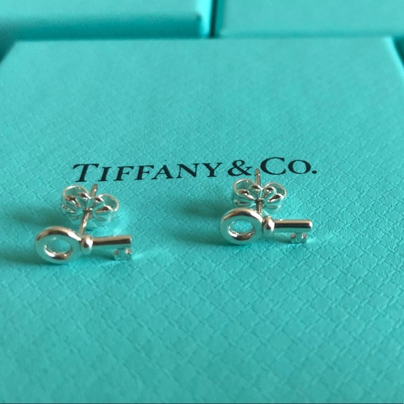 Tiffany Company Silver Key Studs 